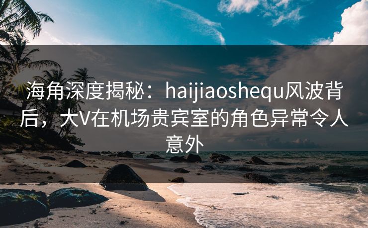 海角深度揭秘：haijiaoshequ风波背后，大V在机场贵宾室的角色异常令人意外