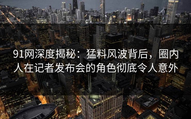 91网深度揭秘：猛料风波背后，圈内人在记者发布会的角色彻底令人意外