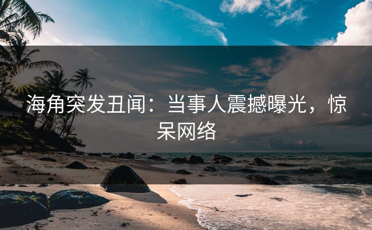 海角突发丑闻：当事人震撼曝光，惊呆网络
