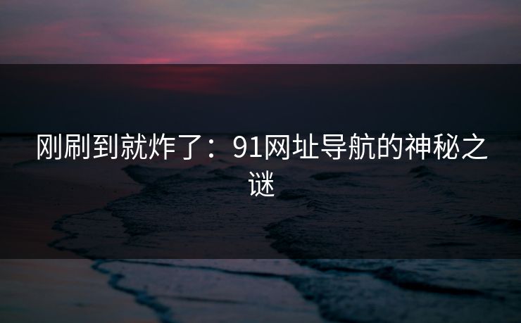 刚刷到就炸了：91网址导航的神秘之谜